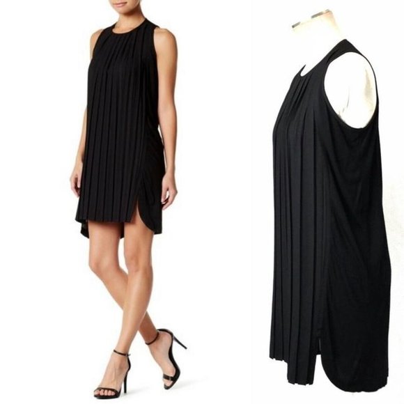 FRENCH CONNECTION Polly Dress in Black Pleats Sleeveless Size 6 - Picture 5 of 7